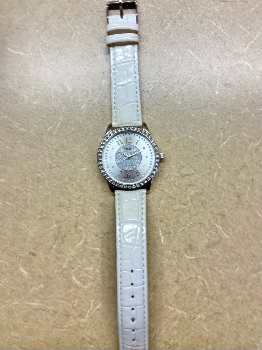 Strada White Crystal-Accent Women's Watch